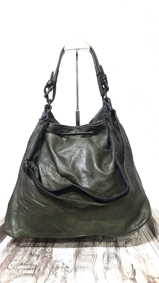 Borsa in cuoio intrecciato