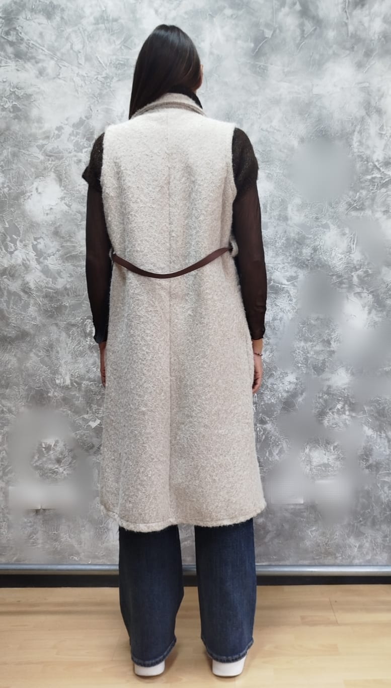 Cappotto smanicato tipo lana cotta