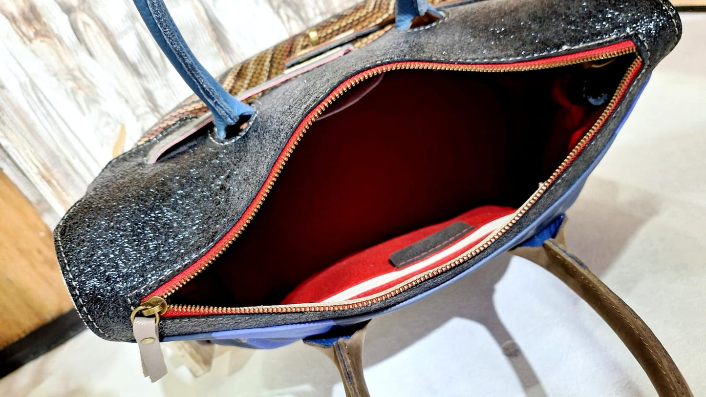 Borsa patchwork in pelle