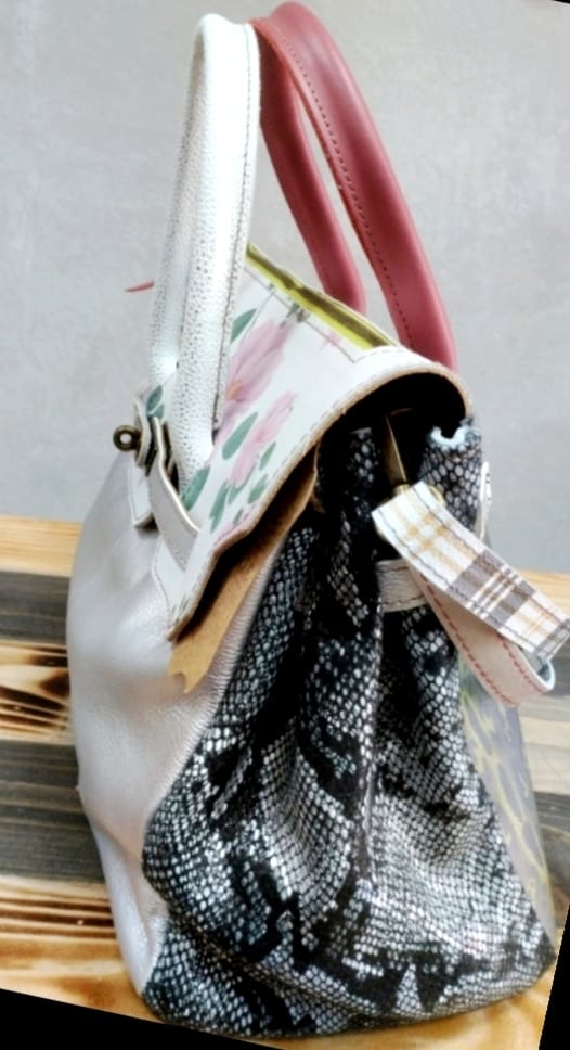 Borsa patchwork in pelle