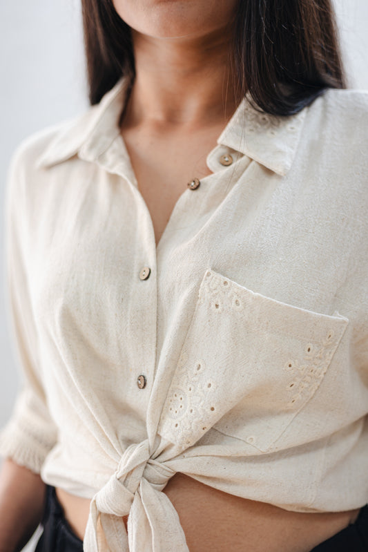 Camicia manica corta misto lino