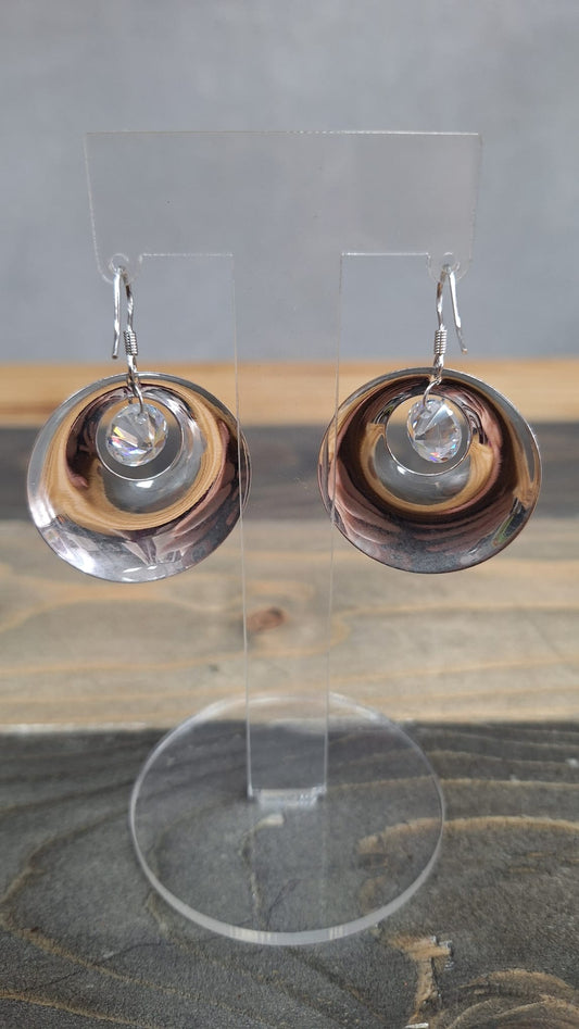 Orecchini tondi con strass