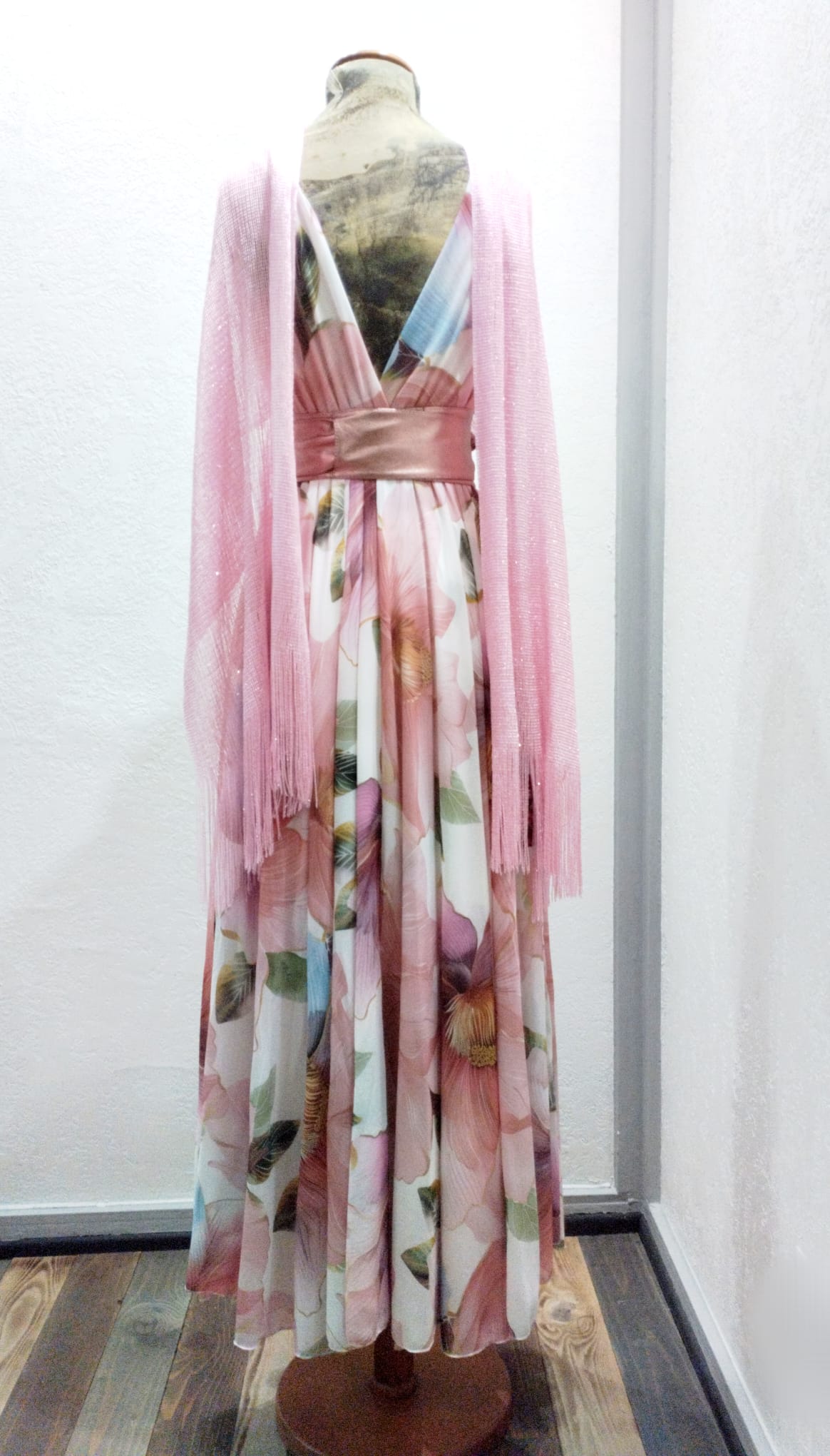 Abito Impero fiori rosa