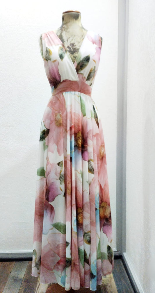 Abito Impero fiori rosa