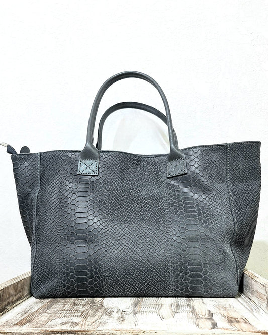 Borsa in pelle pitonata