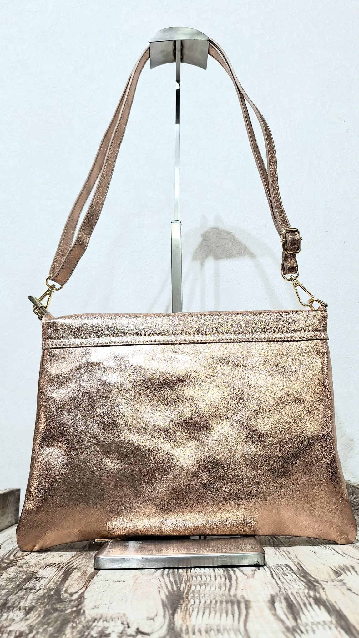 Borsa in pelle lurex