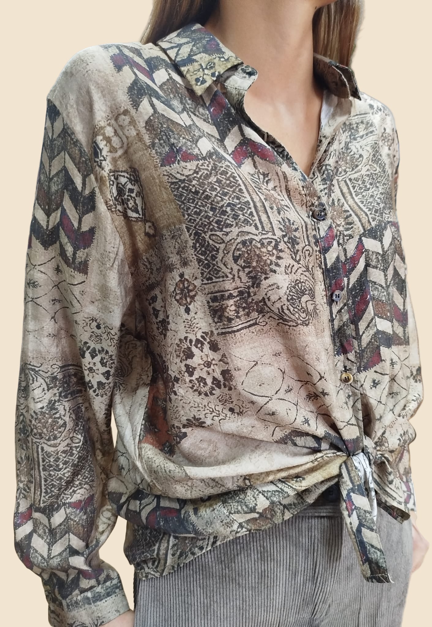 Camicia stampa patchwork