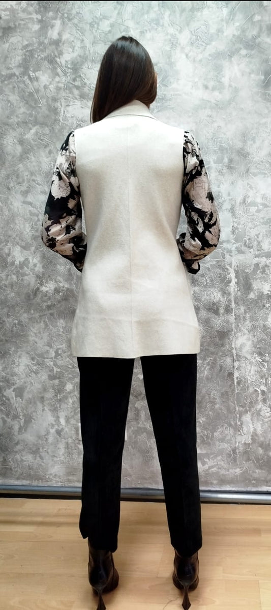 Spolverino con tasche in pelliccia