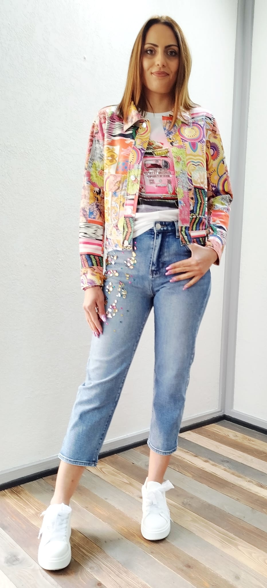 Giubbino patchwork flowers