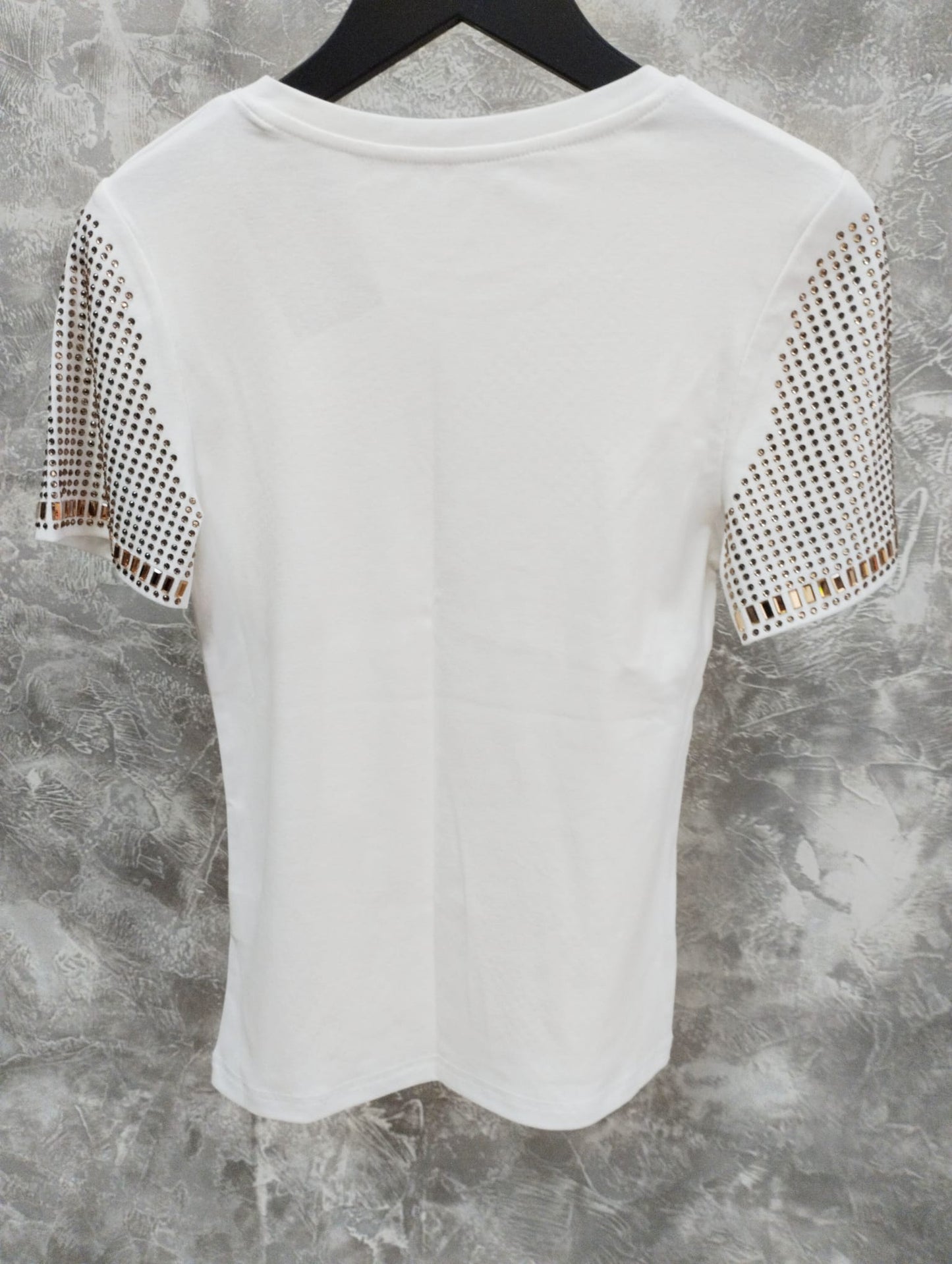 T-shirt maniche corte con strass