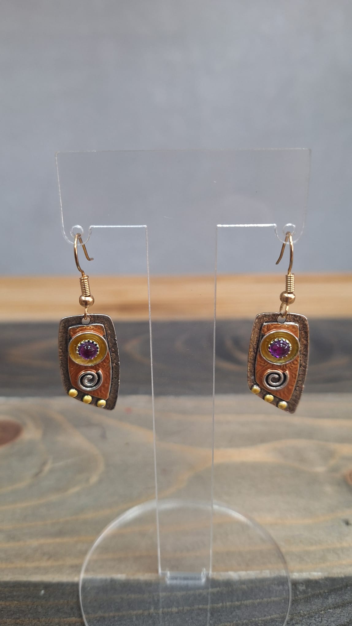 Orecchini pendenti stile etnico bronzati