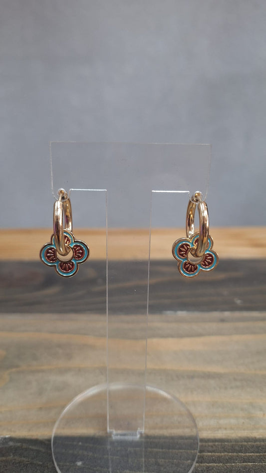 Orecchini cerchio fiore