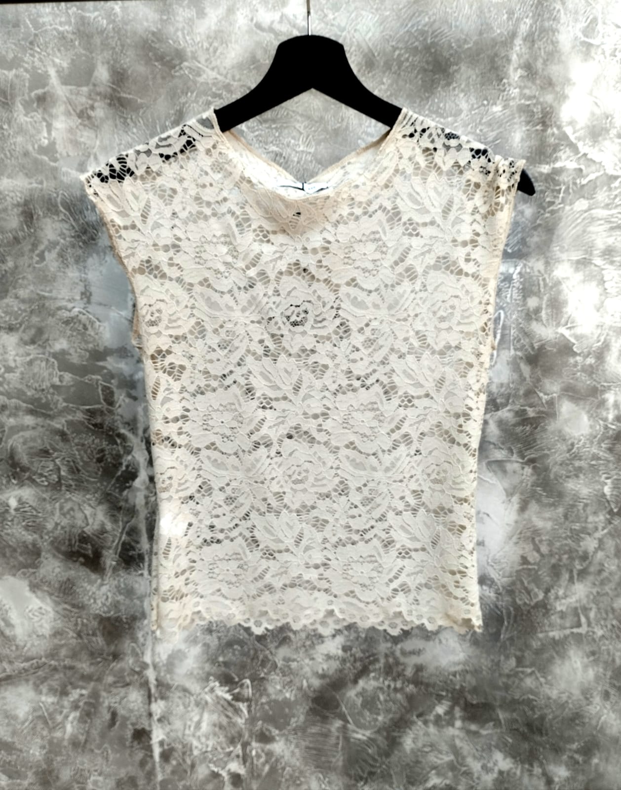 Canotta in pizzo macramé