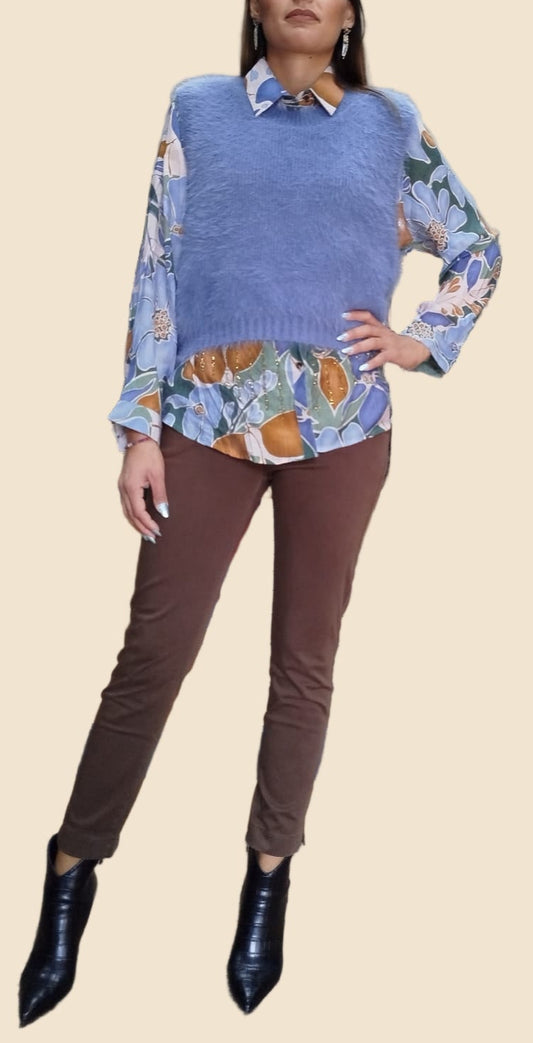 Pullover senza maniche