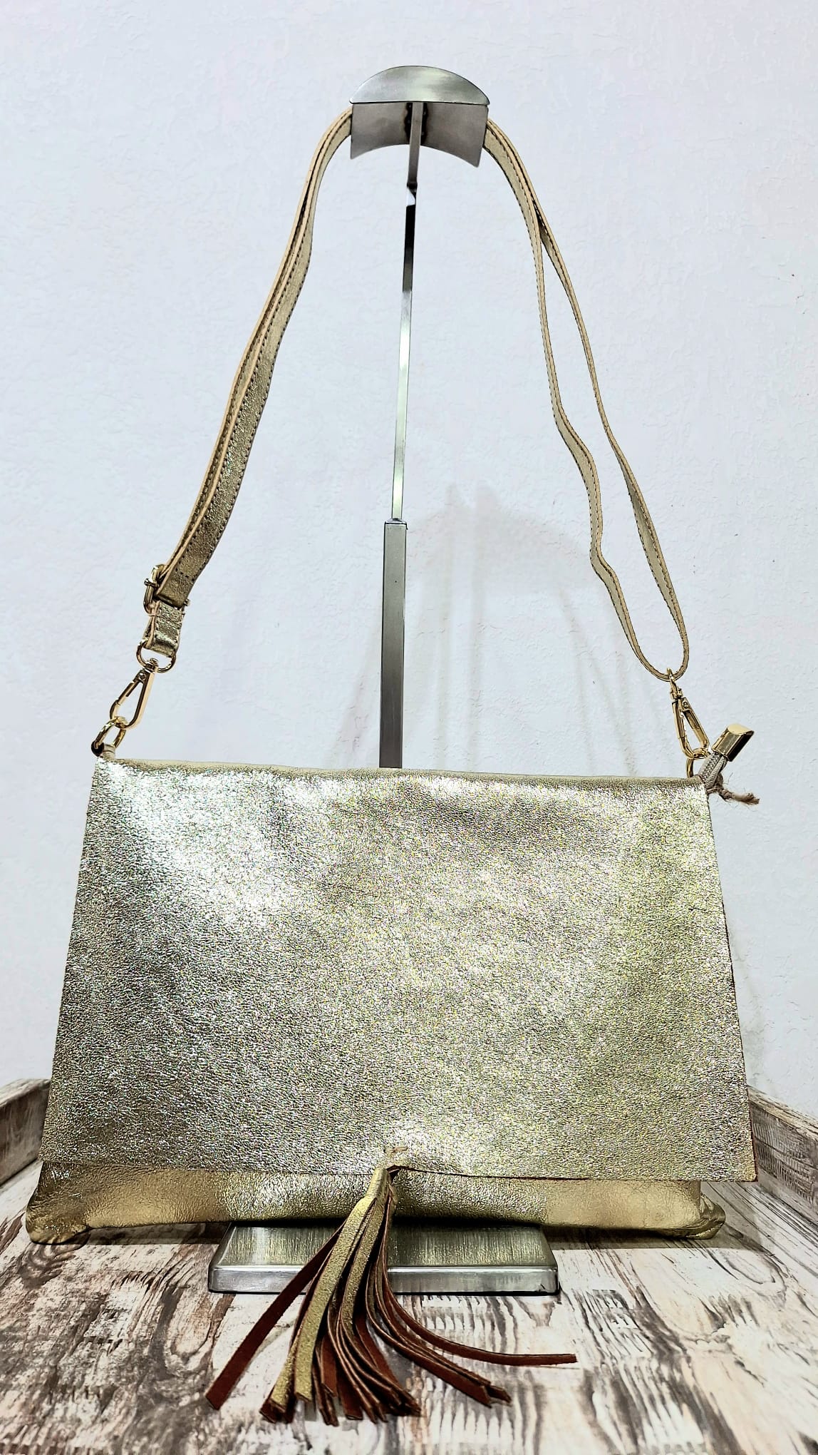 Borsa in pelle lurex