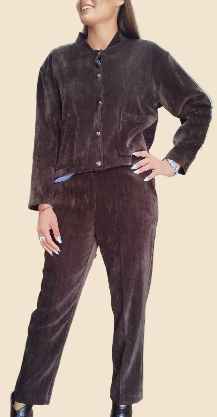 Pantalone tubino effetto velluto