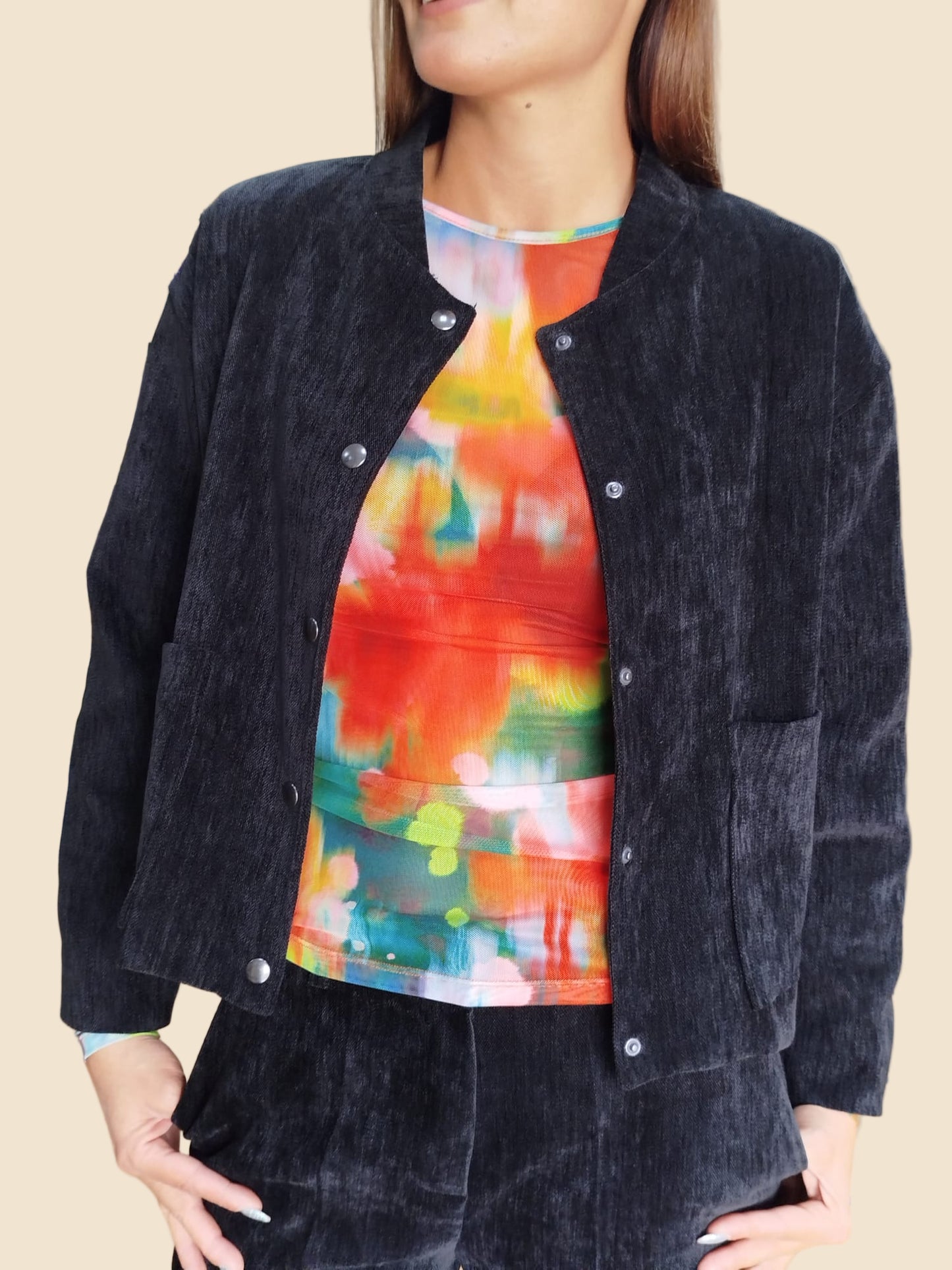 Giubbino effetto velluto