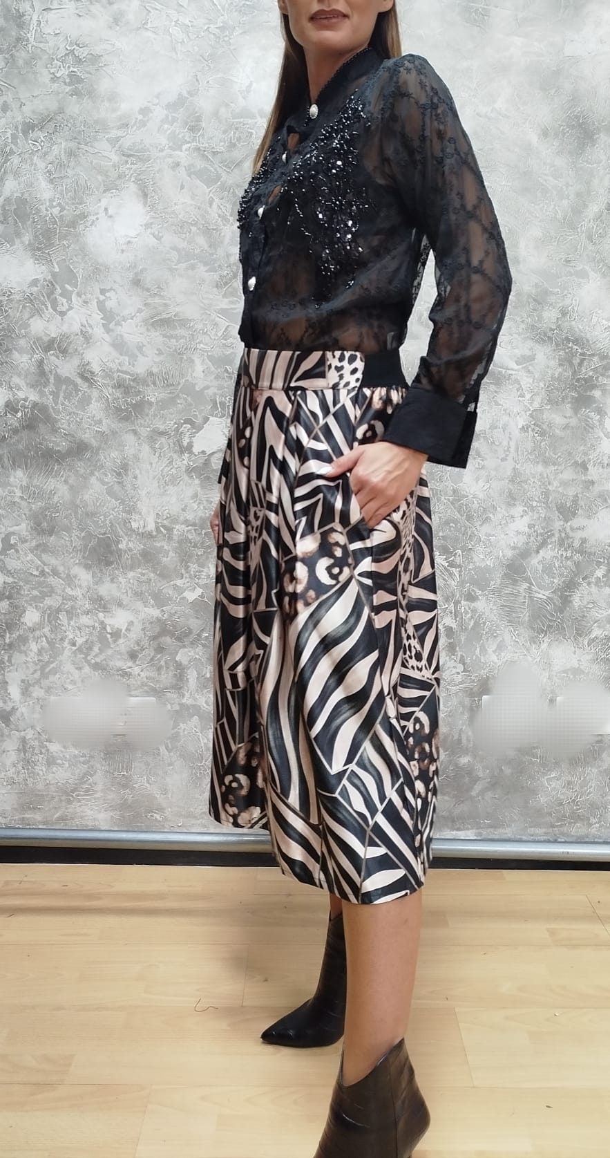 Gonna raso animalier