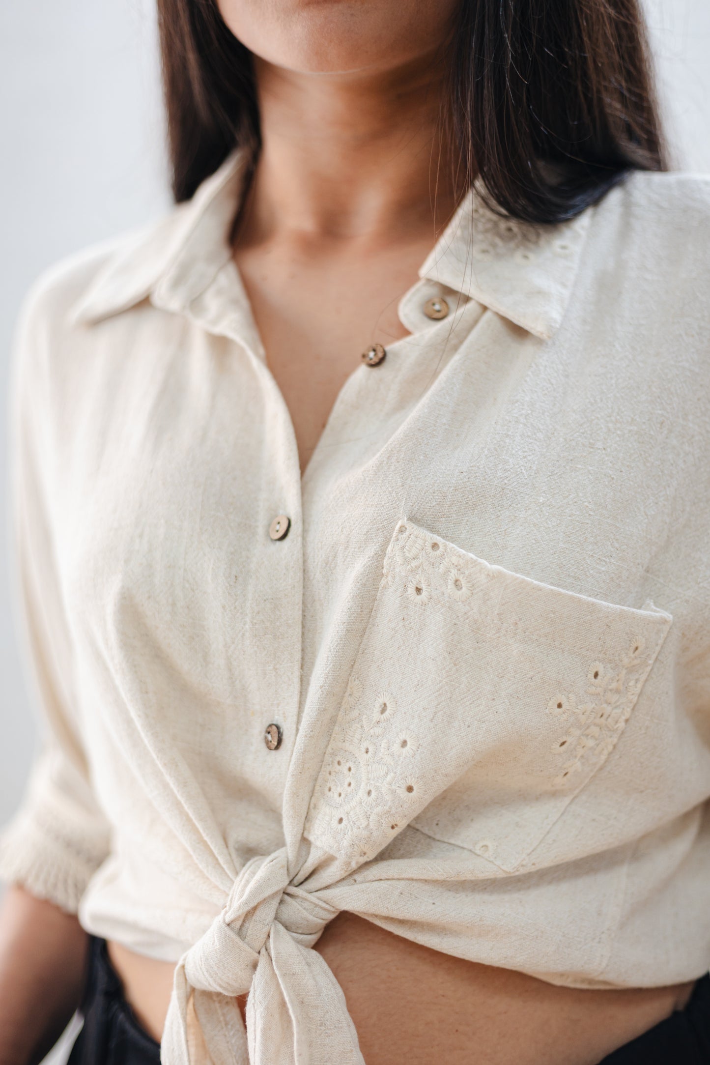 Camicia manica corta misto lino