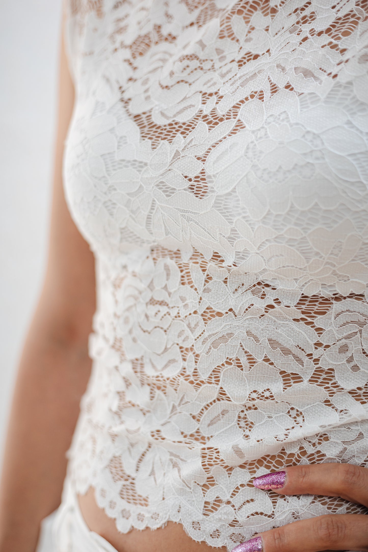 Canotta in pizzo macramé