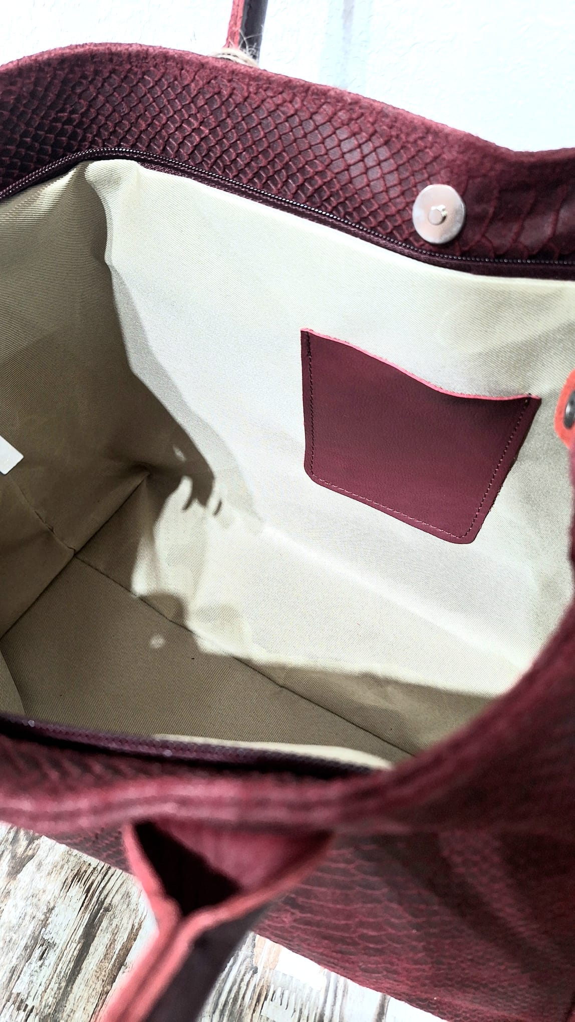 Borsa in pelle pitonata