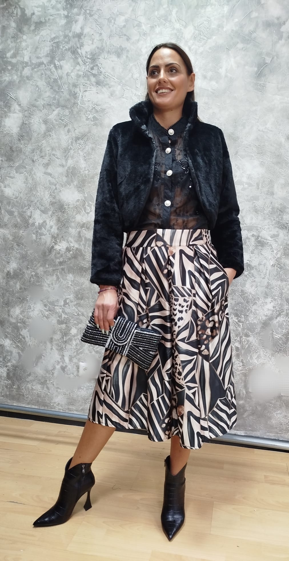 Gonna raso animalier