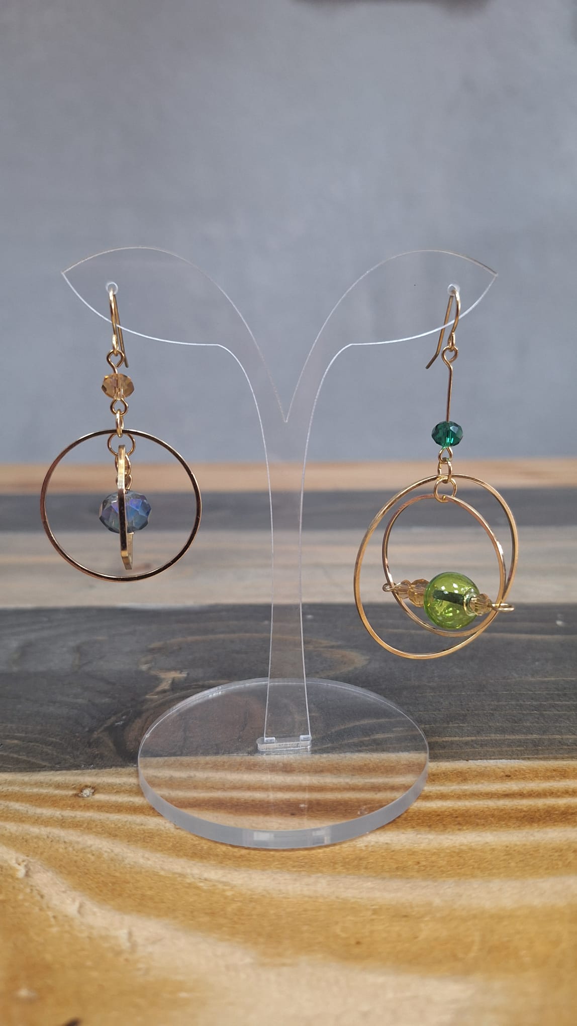 Orecchini con bowl in vetro