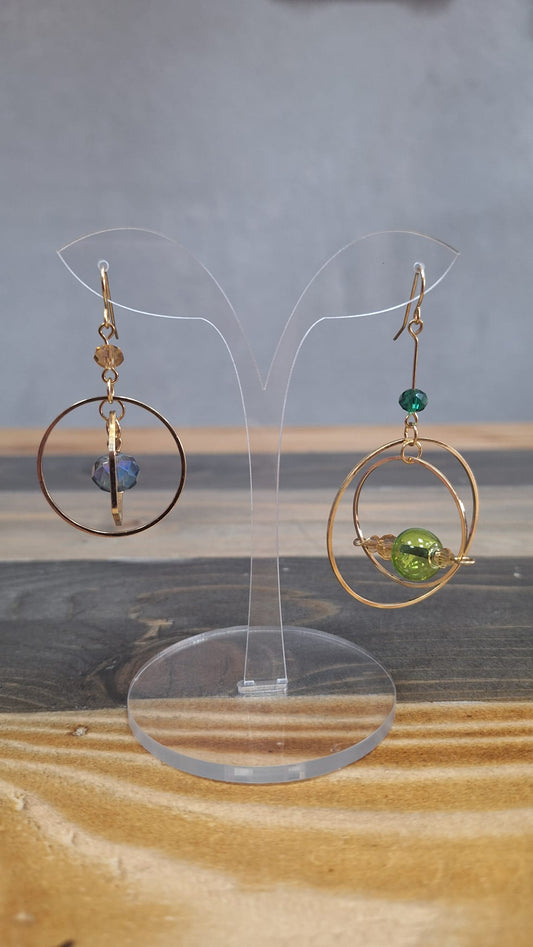 Orecchini con bowl in vetro