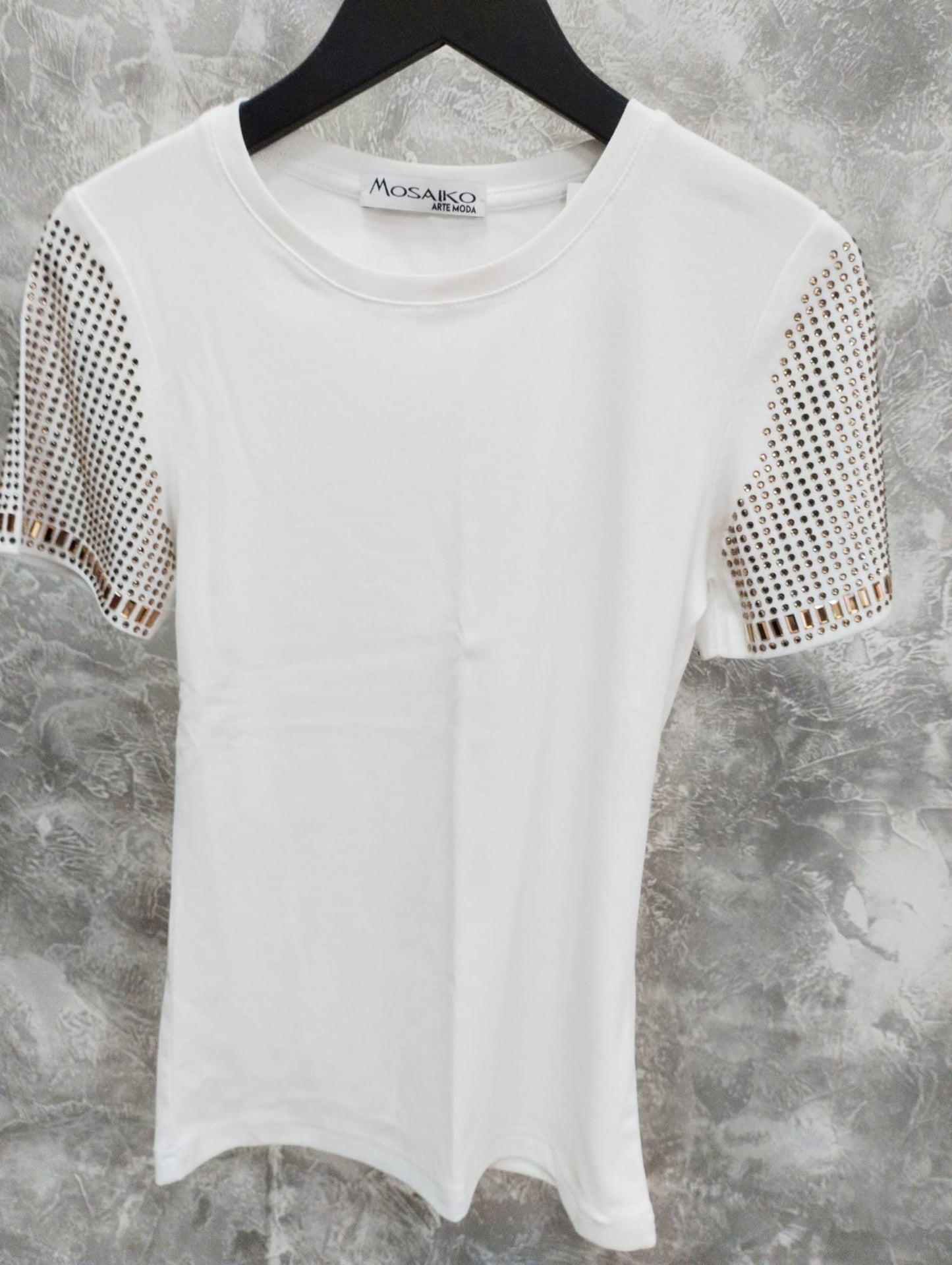 T-shirt maniche corte con strass