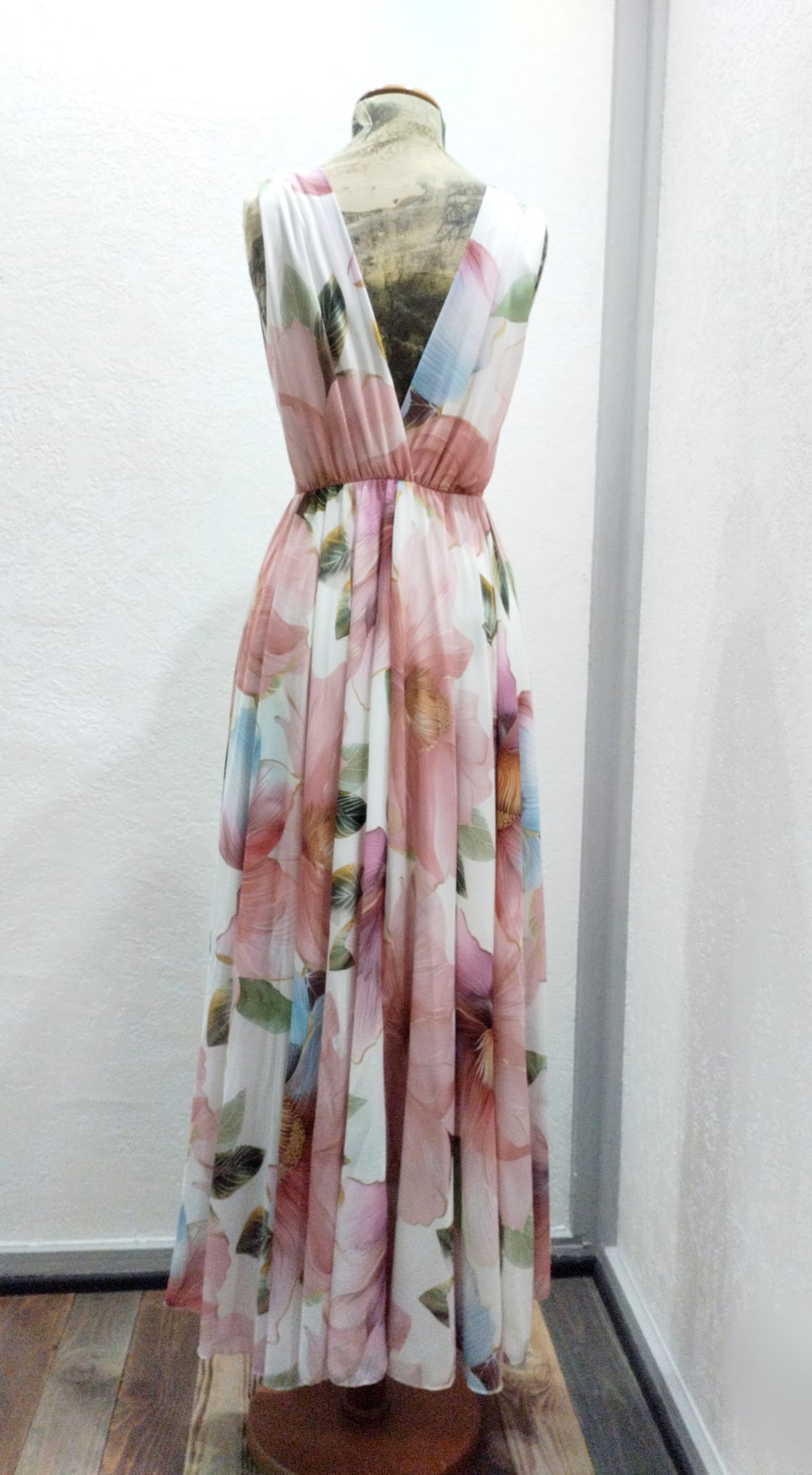 Abito Impero fiori rosa