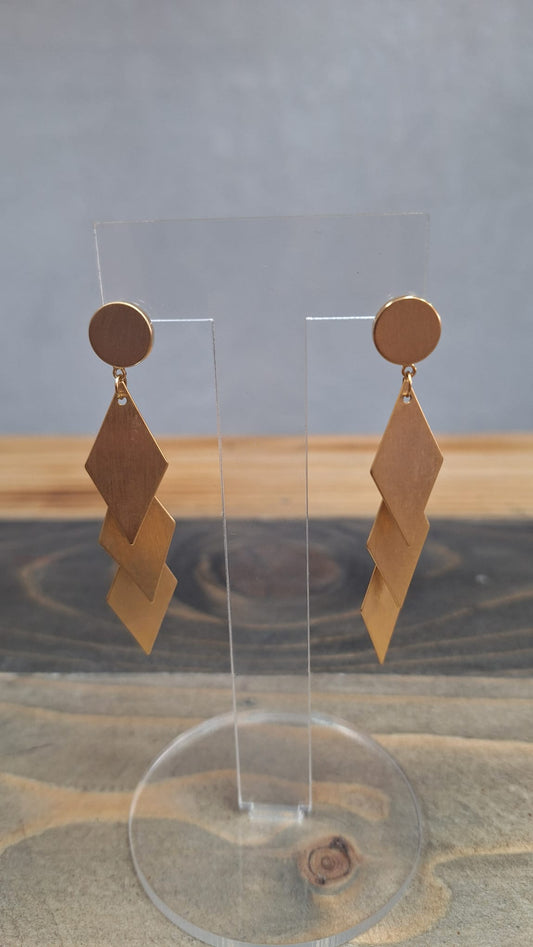 Orecchini rombi color oro