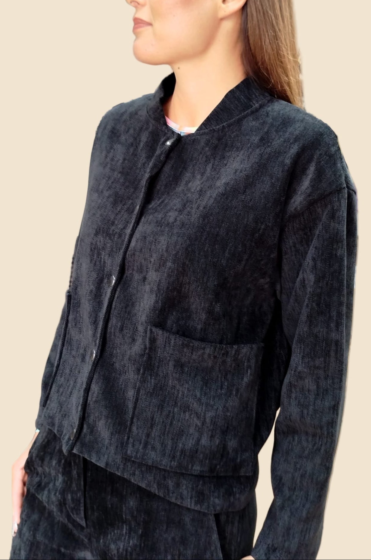 Giubbino effetto velluto