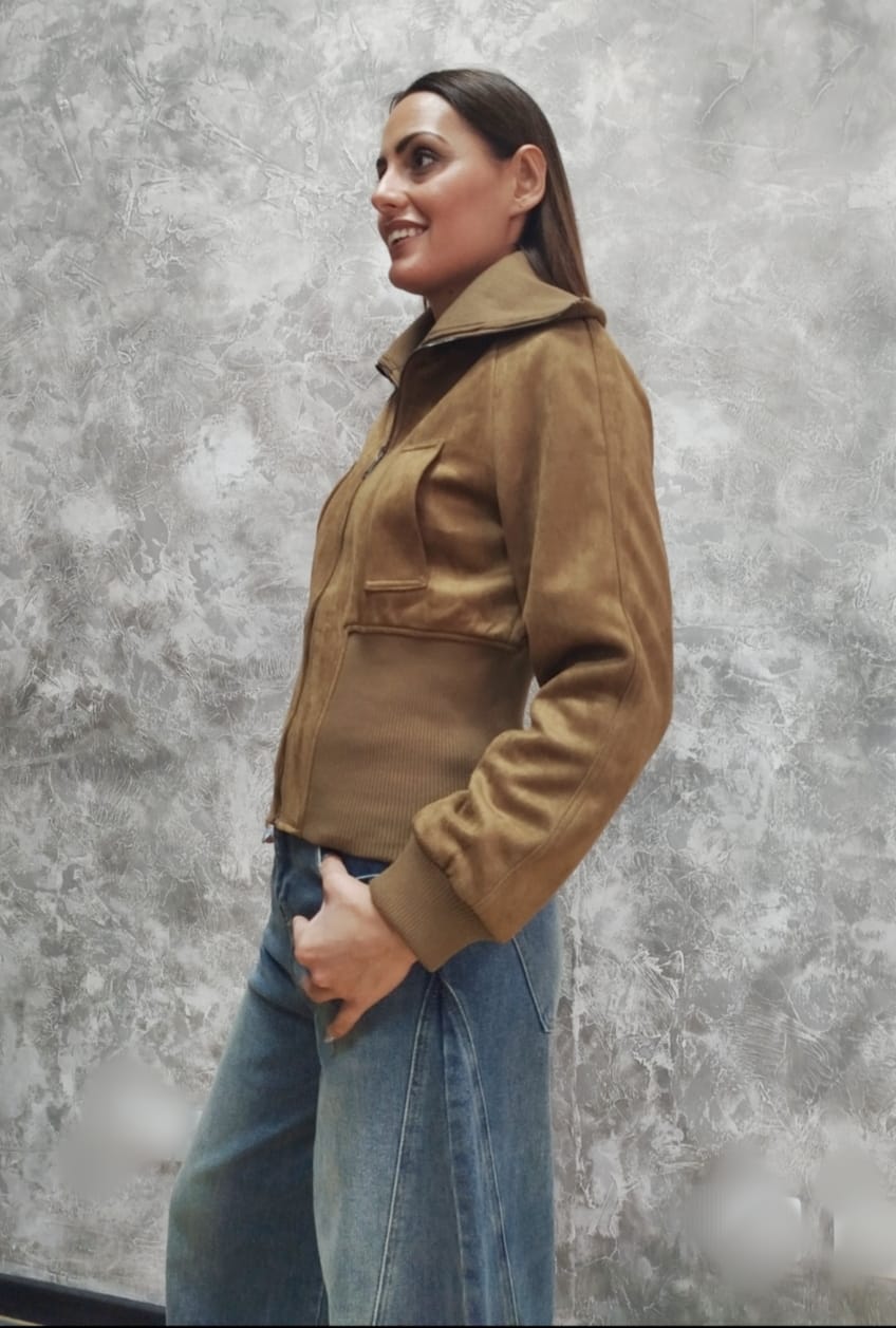 Giubbino effetto scamosciato