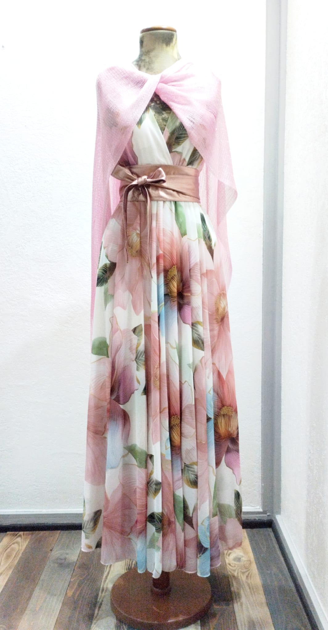 Abito Impero fiori rosa