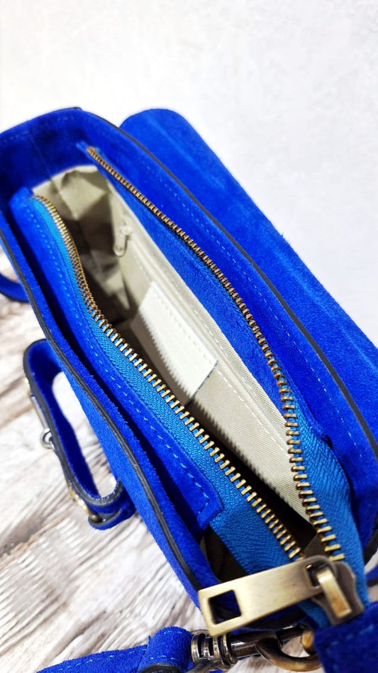 Borsa in pelle effetto camoscio