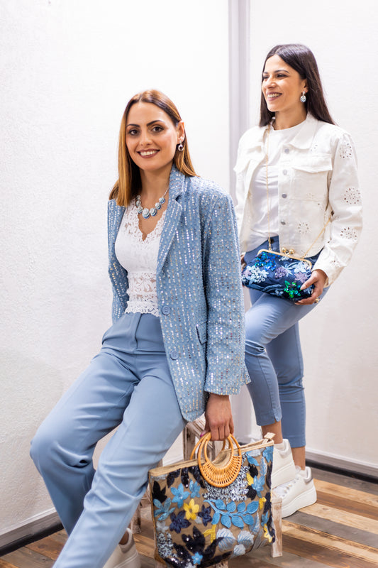 Giacca in jeans con paillettes