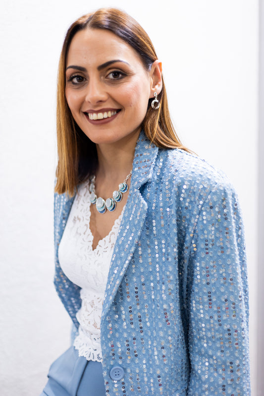 Giacca in jeans con paillettes