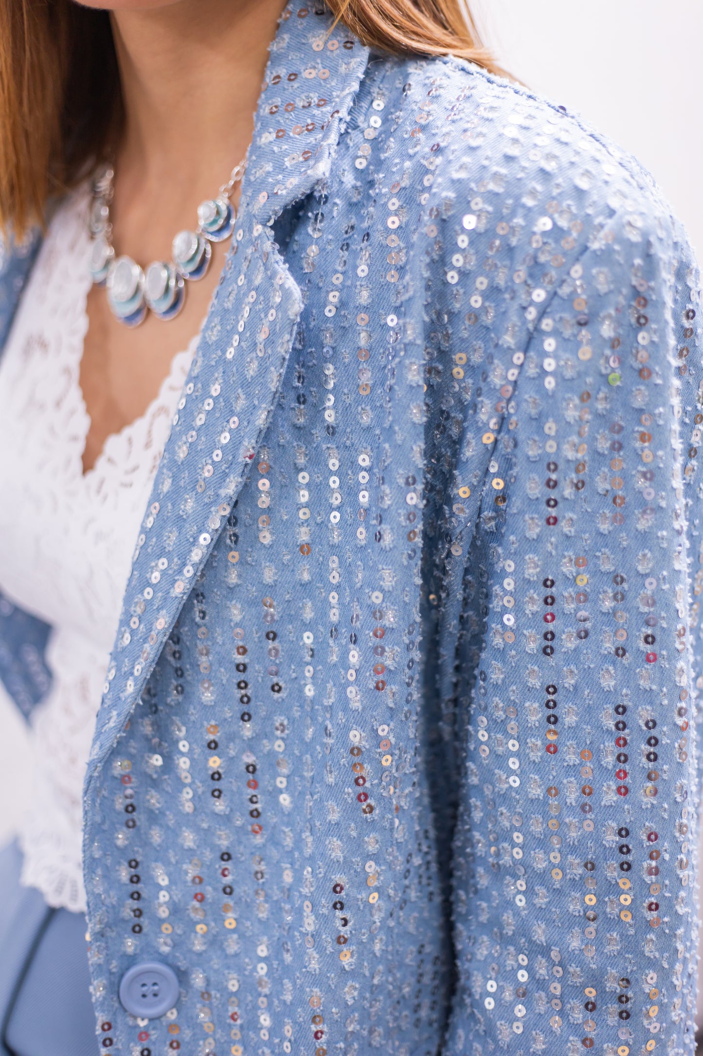 Giacca in jeans con paillettes