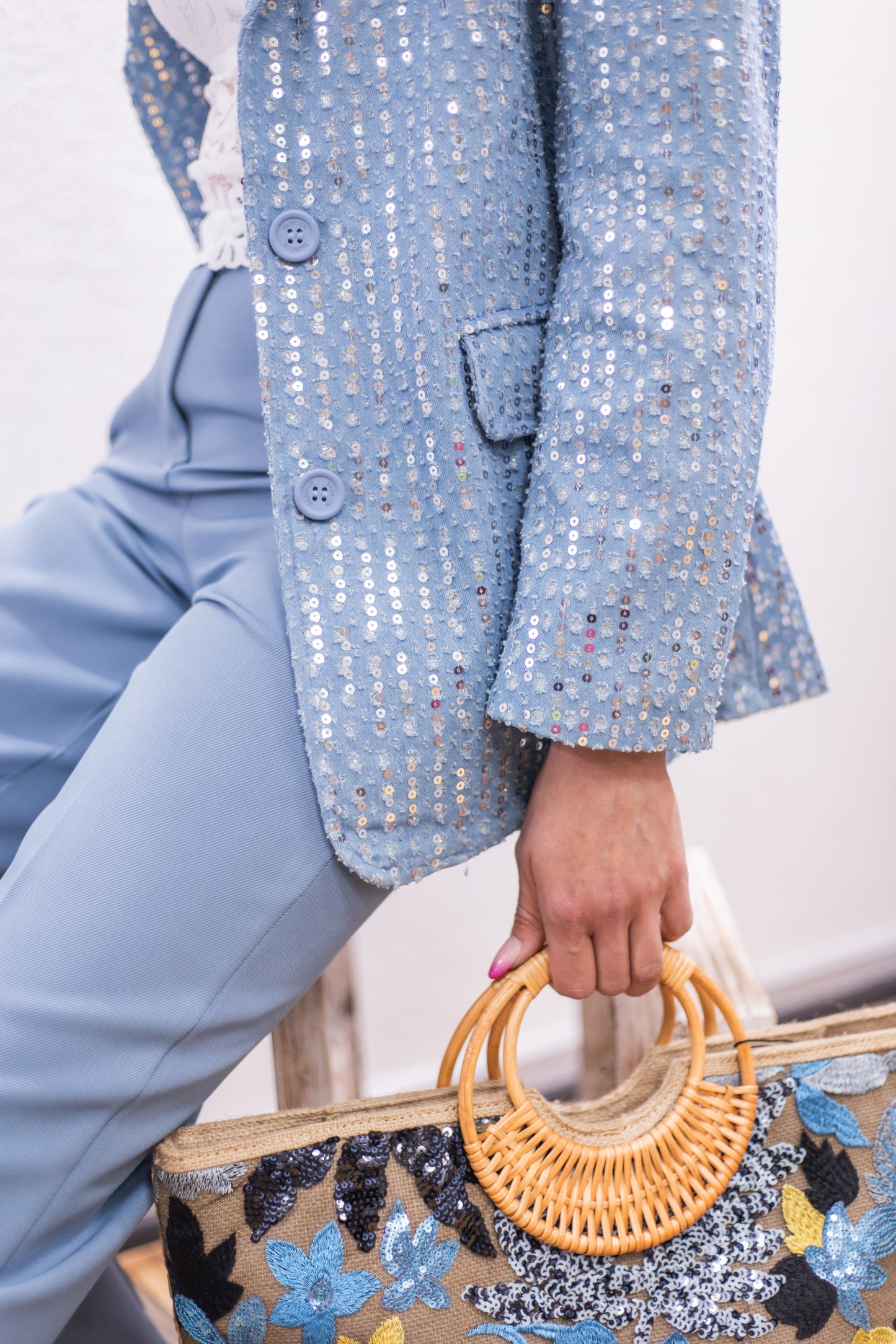 Giacca in jeans con paillettes