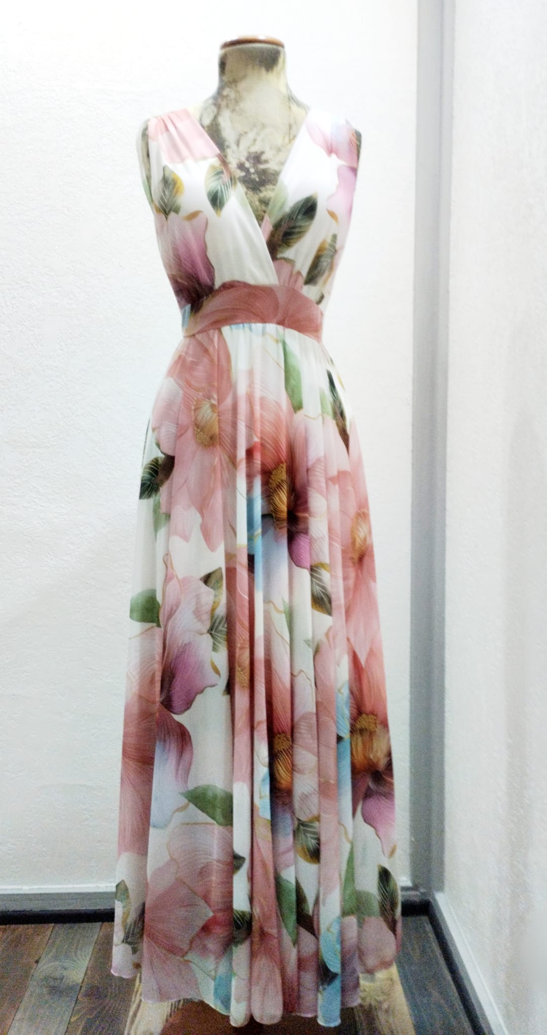 Abito Impero fiori rosa