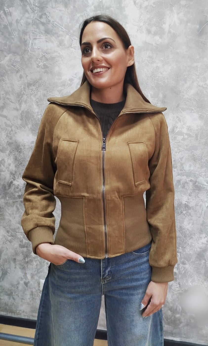 Giubbino effetto scamosciato