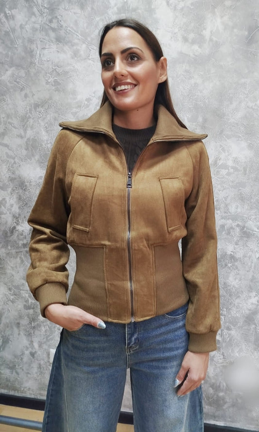 Giubbino effetto scamosciato