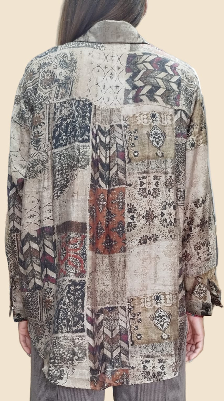 Camicia stampa patchwork