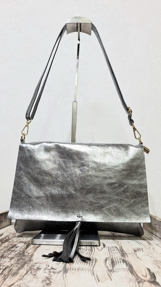 Borsa in pelle lurex