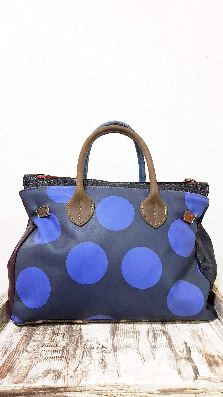 Borsa patchwork in pelle
