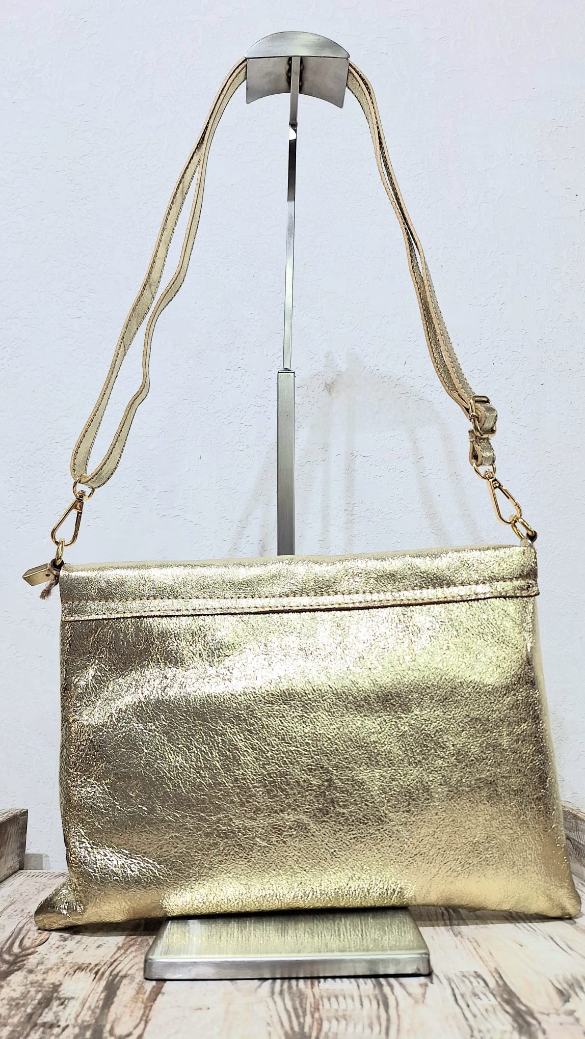 Borsa in pelle lurex