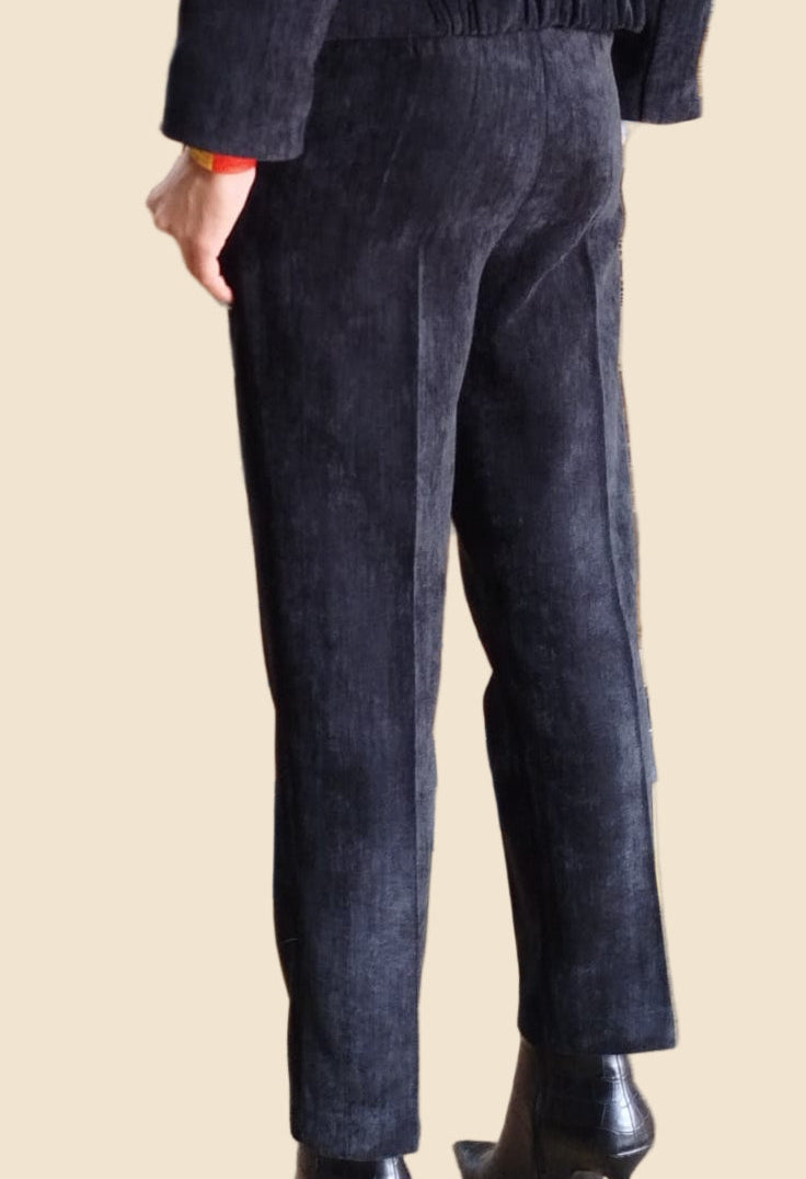 Pantalone tubino effetto velluto