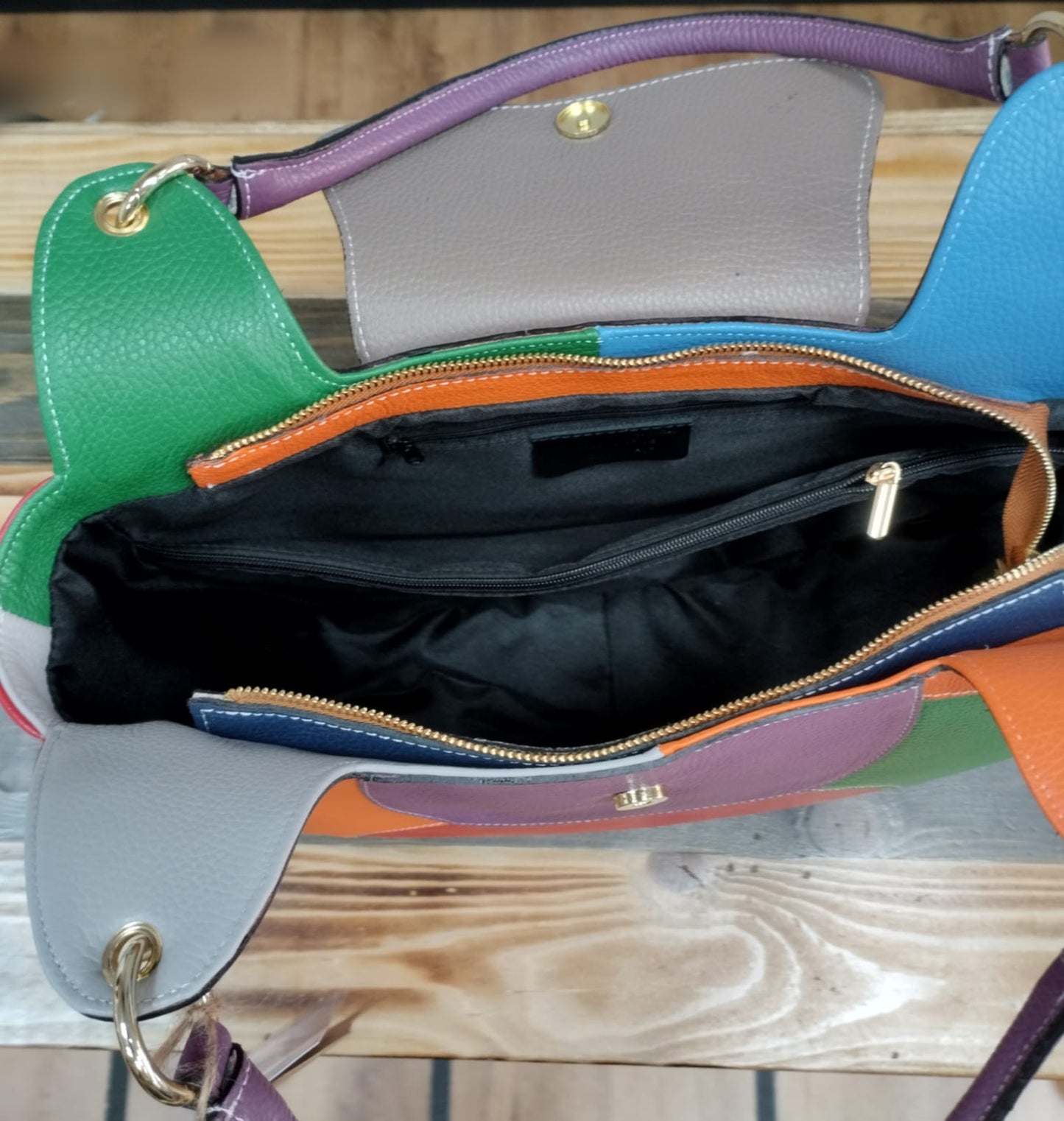 Borsa Hobo in pelle multicolor