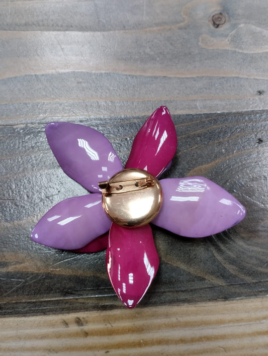 Spilla fiore fuxia - viola