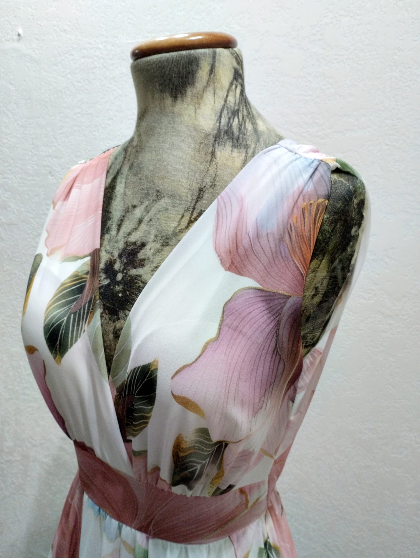 Abito Impero fiori rosa